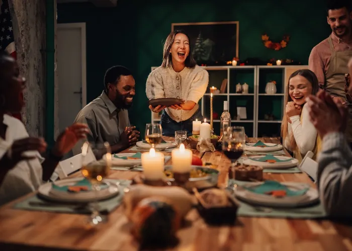 family gathering at the dinner table.