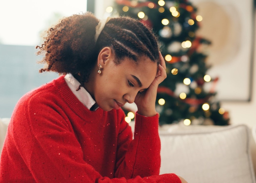 Woman protecting her mental health after the holidays.