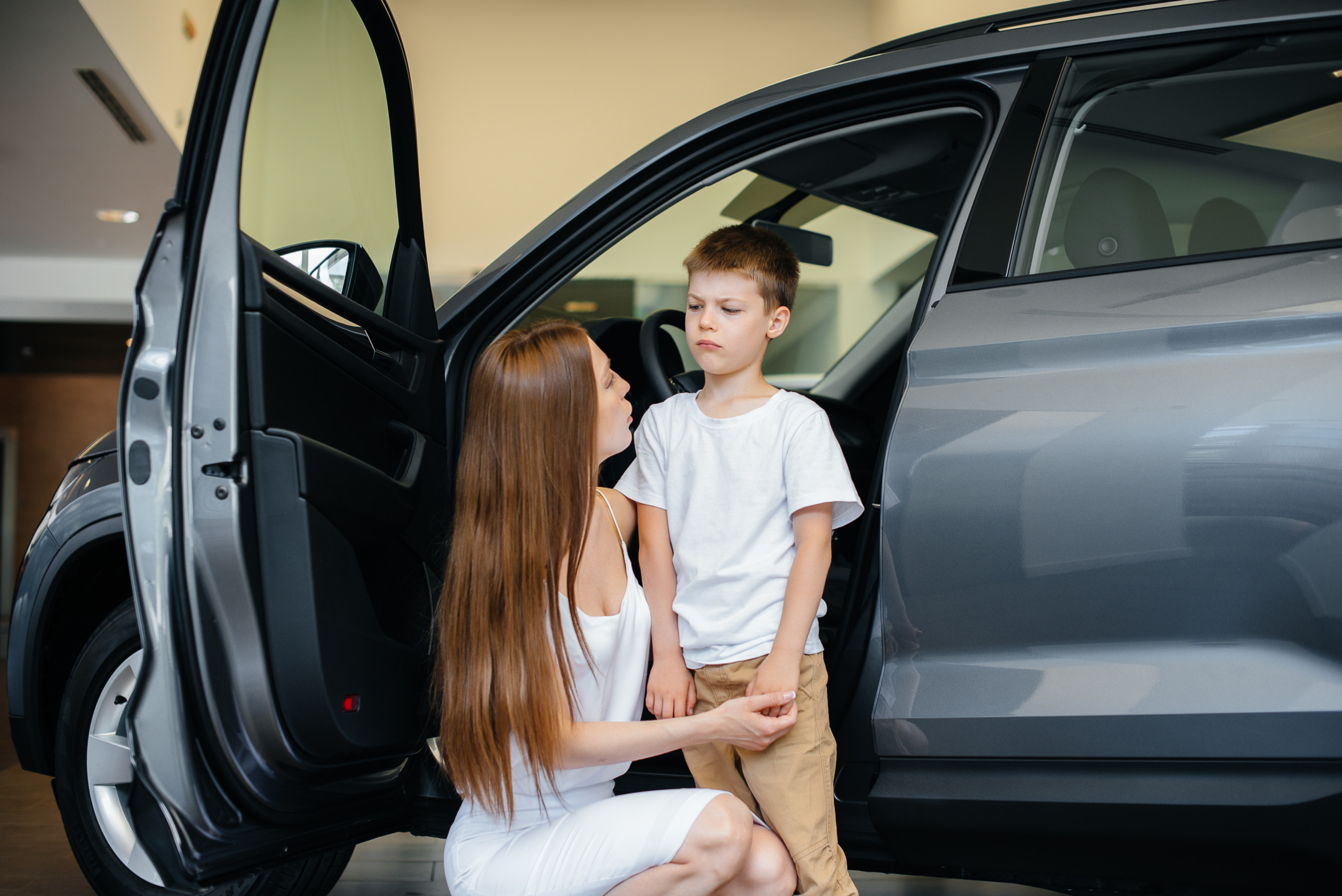 Supportive parent with anxious child