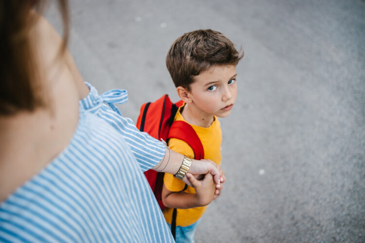 young boy with back to school anxiety.
