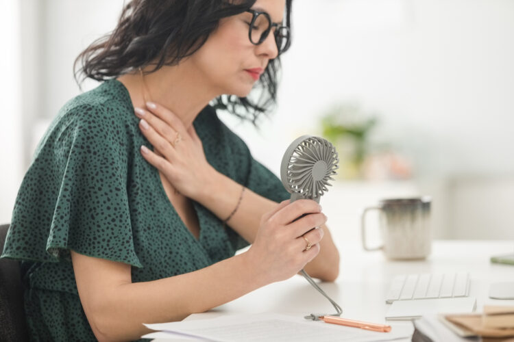 woman with anxiety from her hormones.
